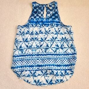 100% SILK Vintage Rory Beca Zale racerback blouse sz M